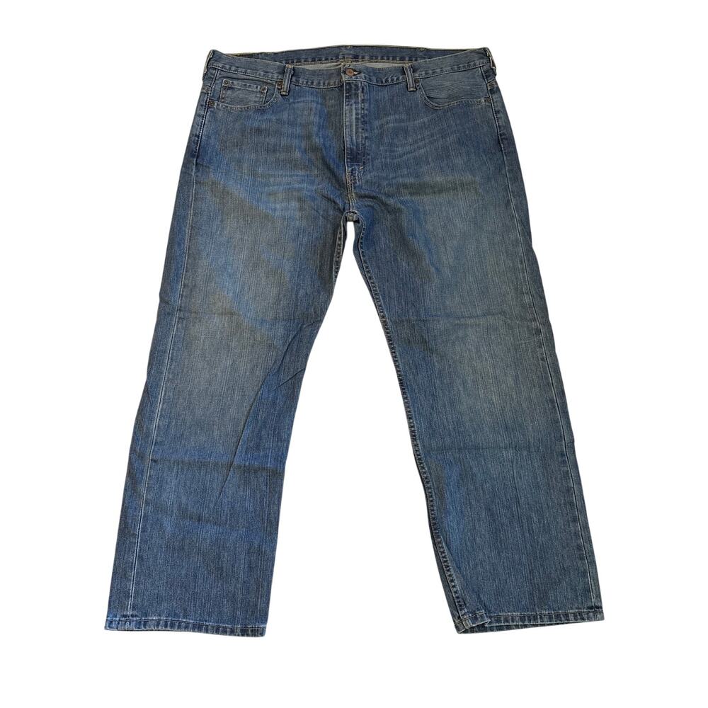 Levis 569 Jeans Mens 42x30 Blue Loose Fit Straight Leg 100% Cotton Distressed